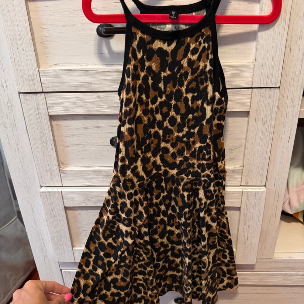 Girls pixie lane leopard Print Sleeveless skater Dress